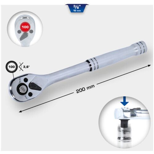 KS TOOLS Werkzeuge-Maschinen GmbH Cliquet réversible 3/8 avec manche en métal (BT021995)
