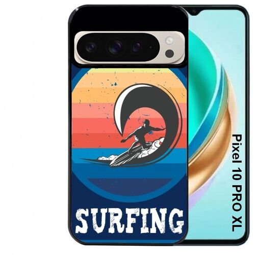 Coque noire Taperso pour PIXEL 10 PRO XL avec motif hawaii et surf