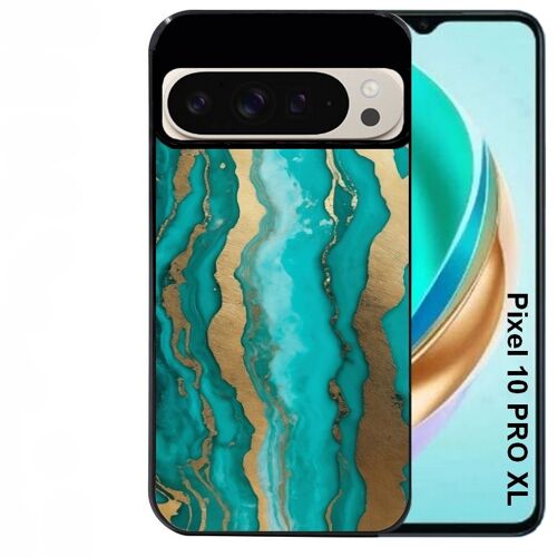 Coque noire Taperso pour PIXEL 10 PRO XL avec motif marbre turquoise