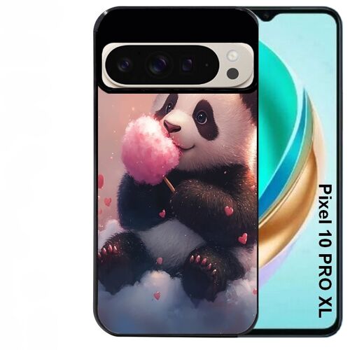 Coque noire Taperso pour PIXEL 10 PRO XL avec motif panda bonbon