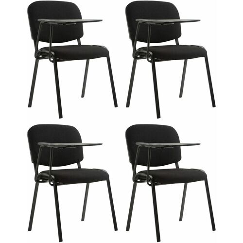 Clp - Lot De 4 Chaises Ken En Tissu Avec Tablette Rabattable Noir