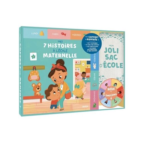 Mon Coffret De Rentrée ! - Avec Un Livre Mes 7 Histoires À L'école Maternelle, Une Roue Des Émotions, Une Roue Des Saisons, Une Carte Étape Et Un Joli Sac D'école