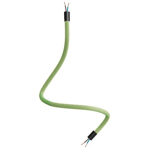 Creative Cables - Kit Creative Flex Tuyau Recouvert De Tissu Rm77 Vert Pelouse Avec Extrémités Métalliques - 60 Cm, Noir