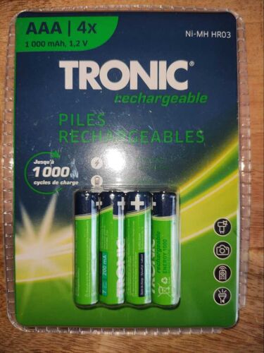 Piles rechargeables AAA TRONIC Lot de 4