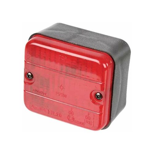 Feu Anti Brouillard Arrière Rouge 87x77mm 12v 21w Remorque Camion Tracteur Voiture