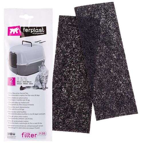 L135 Filtres Au Charbon Actif Pour Litières Bella, Maxi Bella, Magix Et Mika. Variante L135 - Misure: 20 X 7 X H 0.2 Cm - - Ferplast