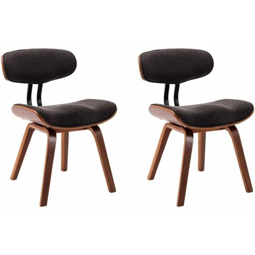 Lot de 2 chaises de salle à manger cuisine design rétro bois courbé et tissu gris CDS020465