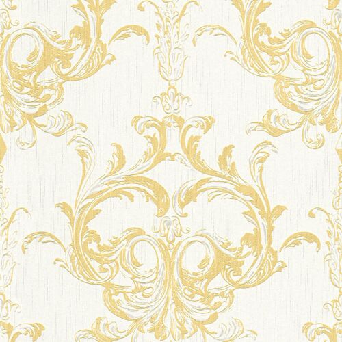 Papier Peint 961965 Bricoflor 2 - Jaune, Blanc