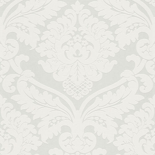 A.s.creations - Papier Peint Baroque Blanc Papier Peint Damassé Moderne Papier Peint Intissé Idéal Pour Chambre