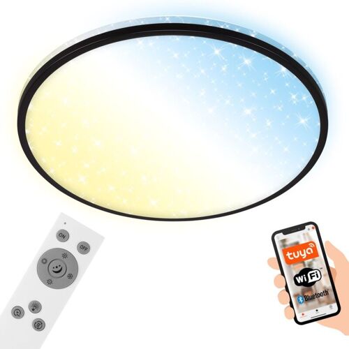 Plafonnier Briloner Leuchten Ivy Sky S, 24 W, 2500 Lm, Ip20, Noir, Plastique-Métal, Intensité Lumineuse Variable, Cct, 33,3 Cm