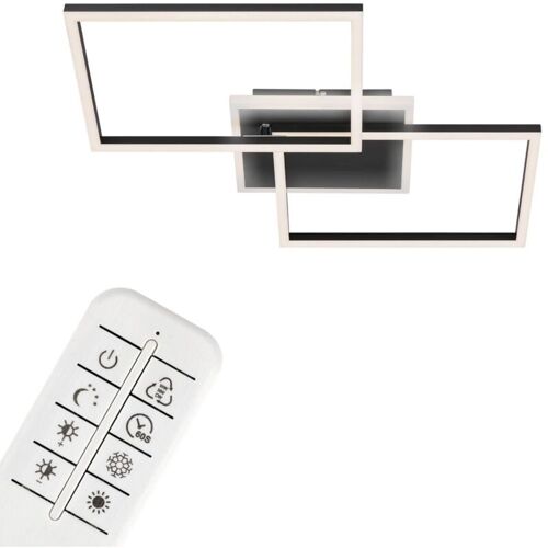 Briloner - Plafonnier Leuchten Frame, 40 W, 4200 Lm, Ip20, Noir, Métal-Plastique, Intensité Lumineuse Variable, Cct, 50 X 38,8 X 8 Cm
