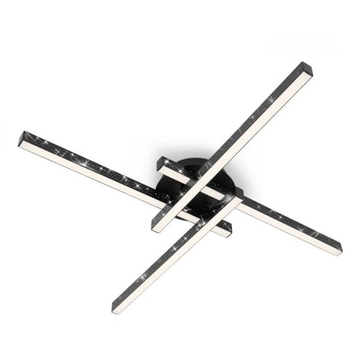 Briloner - Plafonnier Led Leuchten Rey, 21 W, 2900 Lm, Ip20, Noir, Métal, 60 X 60 X 8,2 Cm