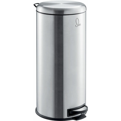 Svita - T30 Poubelle 30 Litres En Inox Poubelle à Pédale Poubelle Argentée