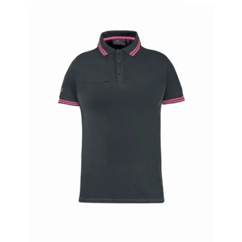 Polo De Travail Stretch Manches Courtes Femme Mc Way - Gris/Fuchsia 3xl