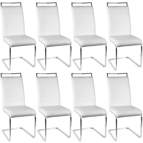 Aqrau Lot De 8 - Chaises De sélle à Manger,chaise Cantilever. Chaises, Style Contemporain - 46 Ã¿ 44 Ã¿ 102 Cm -blanc