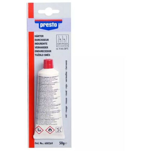 Durcisseur - Tous Types De Mastics Polyester - Rouge - Tube 50g - Presto