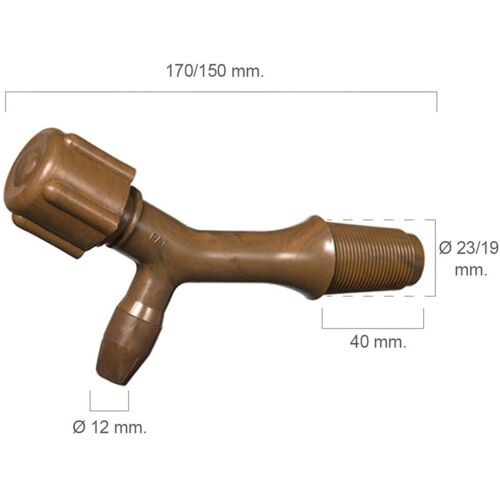 Mibricotienda - Robinet à Fût En Plastique Courbé Numéro 2 Cône 1 41 Mm