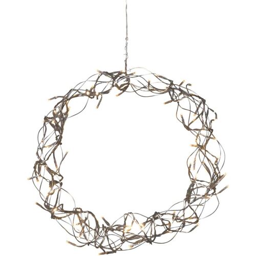 Star Trading - Couronne Décorative Led Curly, Argentée, Suspendue, Blanc Chaud, 30cm