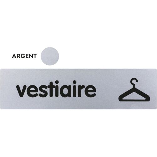 Plaque De Porte Vestiaire - Classique Argent 170x45mm - 4321257