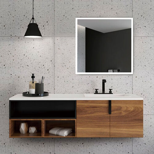 Ledimex - Miroir sélle De Bains Lumineux Suiza Anti-buée Et éclairage Frontal Triled Tactile On/off Noir Mat 60x80cm By sénizéo
