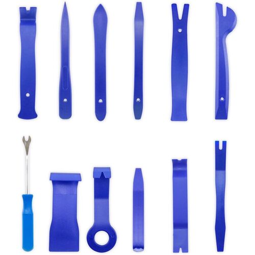 Kits De Dépose De Garniture Automatique De 12 Pcs, Trousses à Outils Pour L'Installation D'Autoradio, Kit De Dépose De Rembourrage Pour Levier De Barre De Levier, Bleu-ensoleillé