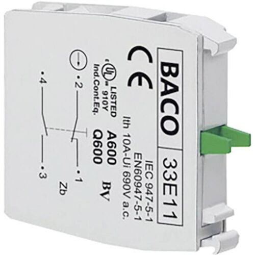 Baco - 33e11 élément De Contact 1 Nf (r), 1 No (t) à Rappel 600 V 1 Pc(s)