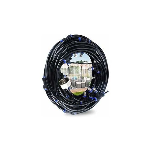 Brumiséteur Exterieur,Système De Brumisétion,10m Brumiséteur Terrasse Avec 9 Buse Brumiséteur +1 Buses De Rechange+1adaptateur (En Laiton, 3/4'),Brumiséteur Pour Patio Jardin Serre Trampoline