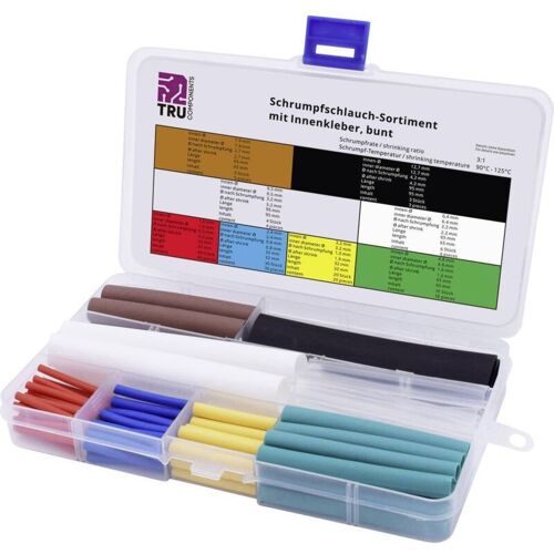 Tru Components - Gaine Thermorétractable Pour Batteries Avec Colle 3:1 7560492 Rouge, Bleu, Jaune, Vert, Transparent, Marron, Blan