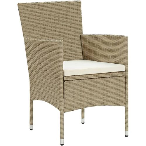 Minkurow - Inlife Chaises De sélle à Manger De Jardin 2 Pcs Résine Tressée Beige