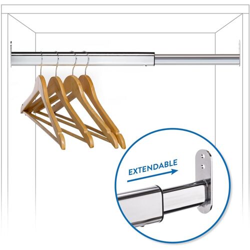 Smith - Barre De Garde-robe Extensible - Réglable De 40 à 60 Cm - Multiplie Par 2 L'Espace De Rangement - Gain De Place - Tatkraft