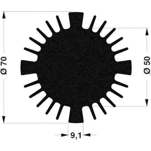 Dissipateur Pour Led Fischer Elektronik Sk 570 15 sé 10021459 2.27 K/w (Ã¿ X H) 70 Mm X 15 Mm 1 Pc(s)