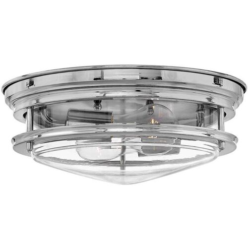 Hadrian Hinkley 2 Lumière Plafonnier Chrome Avec Verre Ip44