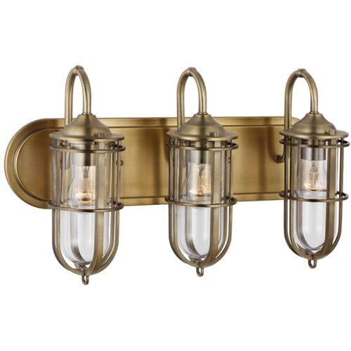 Elstead - Urban Restoration Feiss Applique 3 Lumières Laiton Antique Foncé Ip44