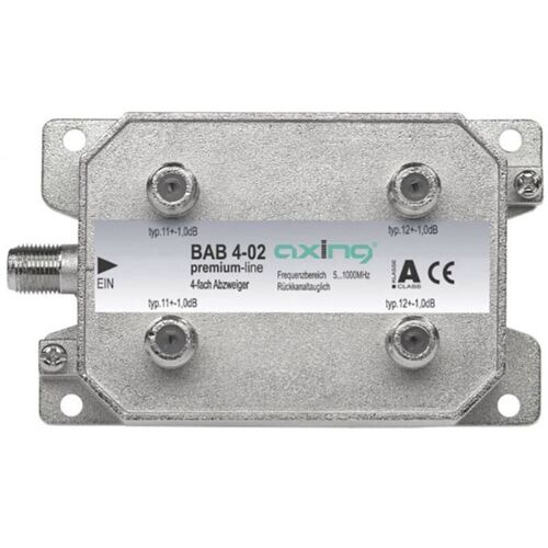 Axing Bab 4-02 Dérivateur Tv Câble 4 Voies 5 - 40 Mhz, 40 - 470 Mhz, 470 - 862 Mhz, 862 - 1006 Mhz
