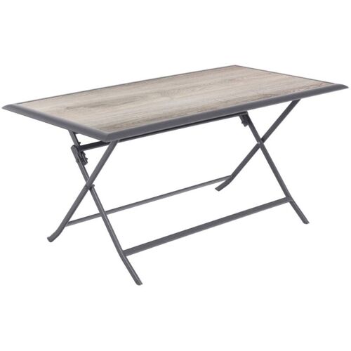 Hesperide - Table De Jardin Pliante Rectangulaire Azua Gris Smoke 6 Places En Aluminium Traité Époxy - Hespéride