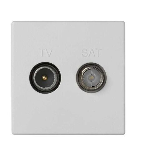 Plaque K45 Avec Prise Tv + sét Femelle Cei Blanc Neige Simon K130a / 9