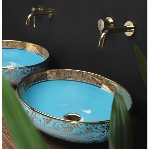 Vasque à Poser Rea Margot Gold/blue Lavabo