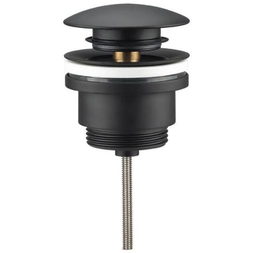 Rea - Bouchon D'évier Universel - Bonde D'évier Universelle - Noir Mat - Compatible Avec Clapet Anti-retour Et Trop-plein - Idéal Pour sélles De Bains Et Buanderies