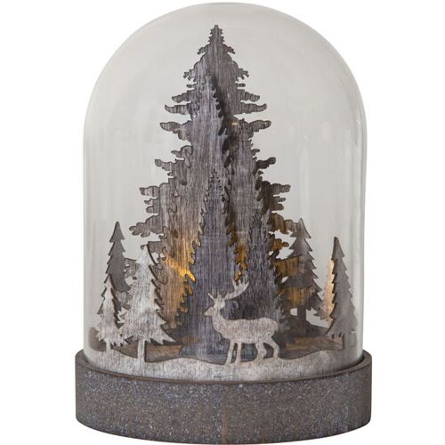 Best Season - Décoration Led 'kupol', Marron, Dôme En Verre Avec Motifs De NoÃ«l, Led Blanc Chaud, Minuterie, Batterie, 17,5 Cm