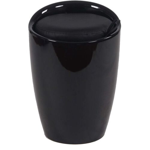 Tabouret De Pouf Dans Un Conteneur Abs Avec Siège écologique 36x36x50 Cm Style Black - Black