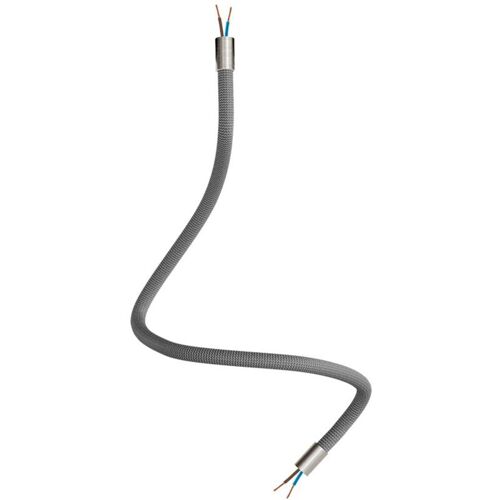 Creative Cables - Creative Flex Kit Tuyau D'Extension Recouvert De Tissu Rm75 Titanium Avec Extrémités Métalliques - 60 Cm, Titanium sétiné