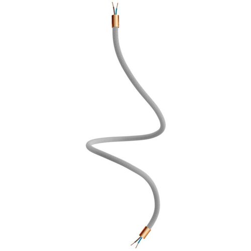 Creative Cables - Creative Flex Kit Tuyau D'Extension Recouvert De Tissu Rm75 Titanium Avec Extrémités Métalliques - 90 Cm, Cuivre sétiné