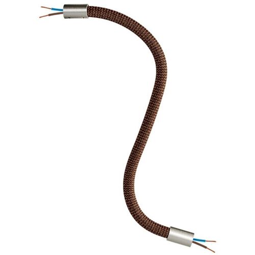 Creative Cables - Creative Flex Kit Tuyau D'extension Recouvert De Tissu Rz22 Black Whiskey Avec Extrémités Métalliques - 30 Cm, Titane Sétiné