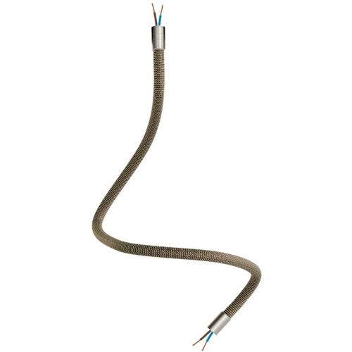 Creative Cables - Creative Flex Kit Tuyau D'extension Recouvert De Tissu Rz24 Black And Gold Avec Embouts Métalliques - 60 Cm, Titane Sétiné