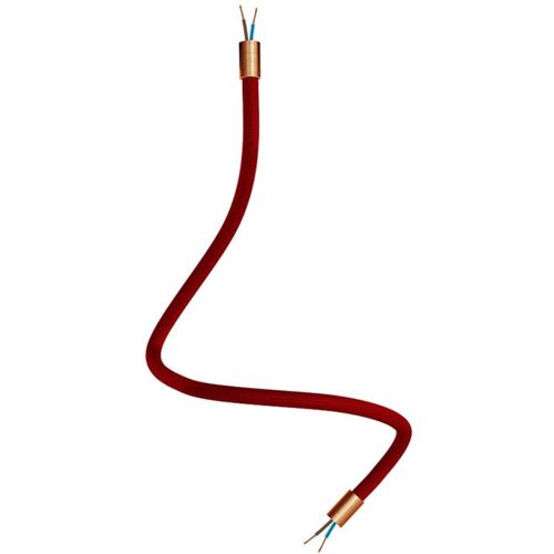 Creative Cables - Creative Flex Kit Tuyau D'Extension Recouvert De Tissu Rm19 Bordeaux Avec Extrémités Métalliques - 60 Cm, Cuivre sétiné