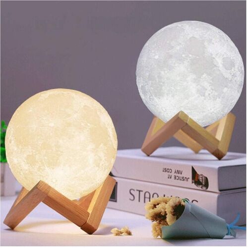 Lampe Led 3d En Forme De Lune, Usb, Réglable, Avec Fil