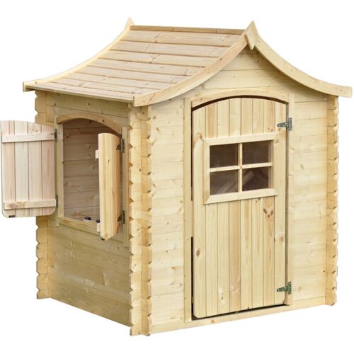 Maison En Bois Pour Enfants Séns Plancher- Maison De Jeux Pour L'extérieur 112x146xh152cm/1.1m2 - Maison Jardin Enfant Exterieur Bois - Maison D'été Extérieure Timbela M550-1