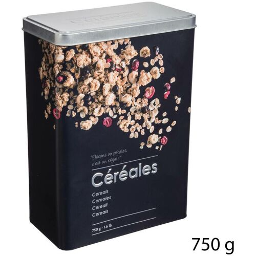 5five Simply Smart - Boîte à Céréales 750g Métal Black Edition Noir - 5five