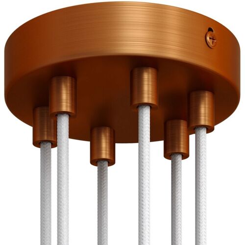 Creative Cables - Kit Roséce Cylindrique En Métal à 6 Trous Cylindrique - Cuivre sétiné