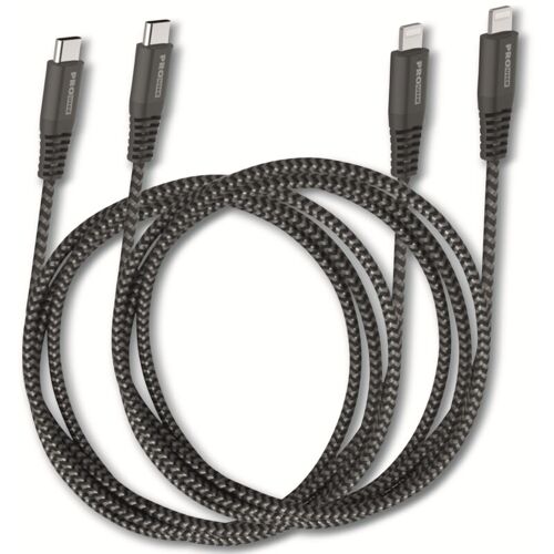 Prouser Lot De 2 Câbles De Charge/données Usb, Usb-c Vers Usb-lightning, 100/150 Cm